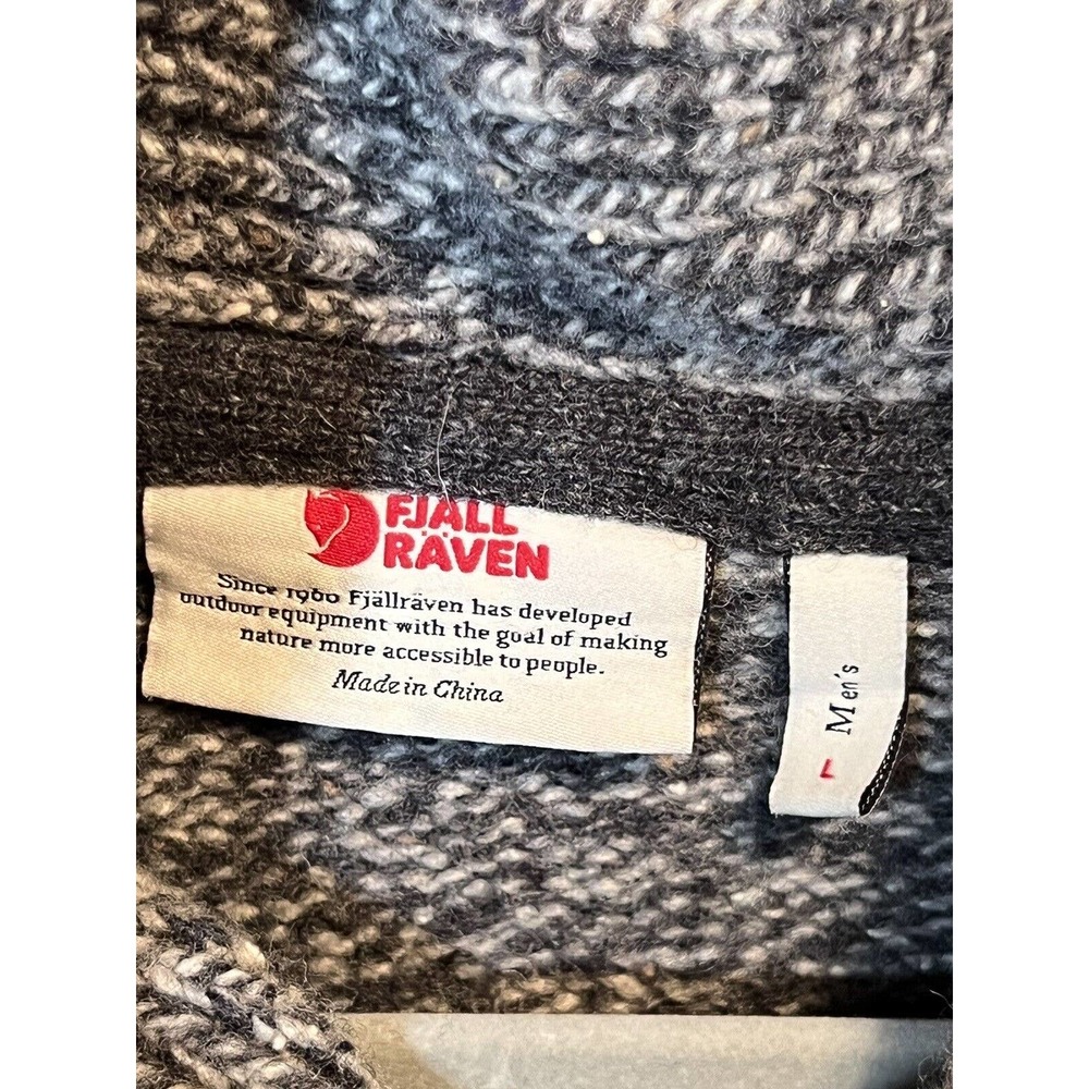 Fjallraven Mens Lada Sweater Size M/L 80% Wool Shawl Collar - Picture 11 of 11